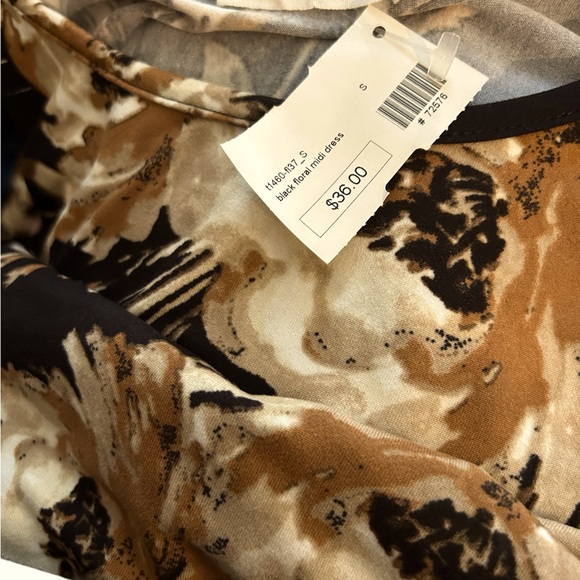 Reborn J. Black midi floral dress in size small. Like new. - Picture 3 of 4